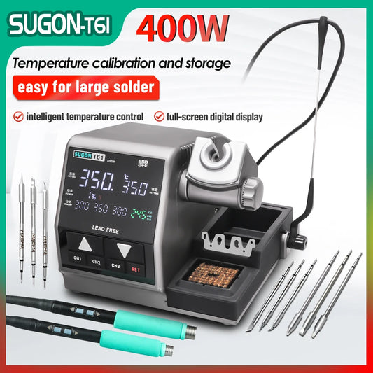 Estación de soldadura SUGON T61 de 400 W con opciones C470/C245/C210