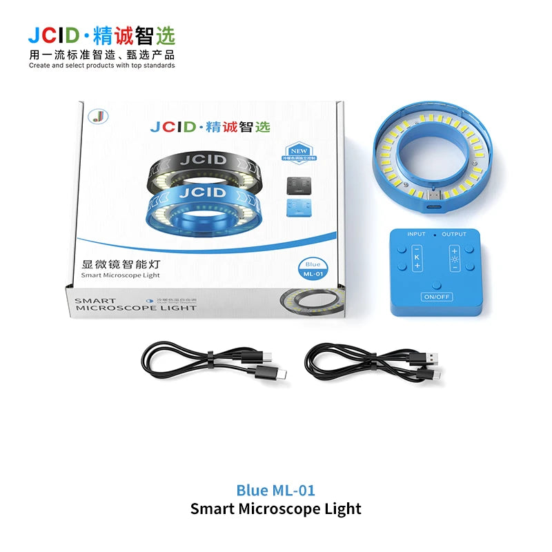 JCID Smart Microscope LED Ring Light Dual Adjustable Color Brightness For Phone Motherboard PCB Soldering Inspection Repair Tool