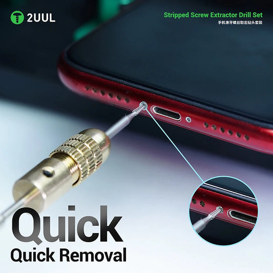 Juego de extractores de tornillos pelados 2UUL SD90, brocas extractoras para reparación de teléfonos móviles, herramienta de extracción rápida de tornillos
