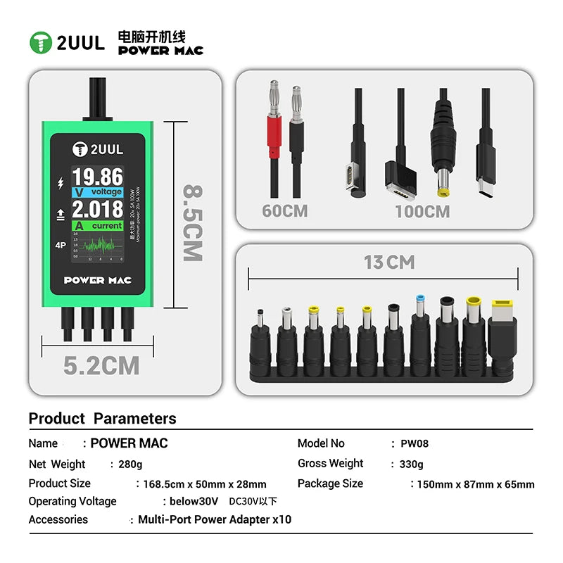 2UUL PW08 Power Mac Digital Power Switch Cable for Computer Repair Power Cable Repair Testing Tools Motherboard Repair