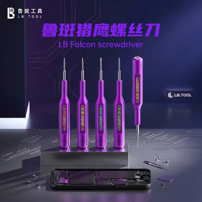 Juego de destornilladores LUBAN Falcon 5 en 1, puntas de destornillador de aleación S2, kit de herramientas de reparación manual para teléfonos móviles, PCB, circuitos integrados y electrónica