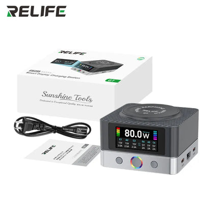 RELIFE 6-port 80W Super Fast Charging Dual PD Fast Charging and Smart USB-A Compatible with a variety of Electronic Devices