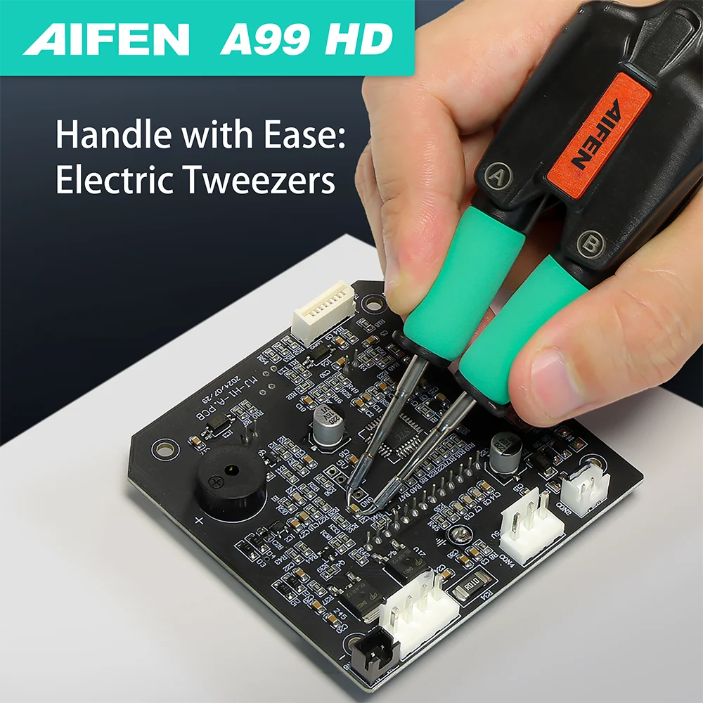 AIFEN A99HD Precision Tweezers Soldering Iron Station Compatible with C210/C245 Handle for Microscope Soldering Electronics