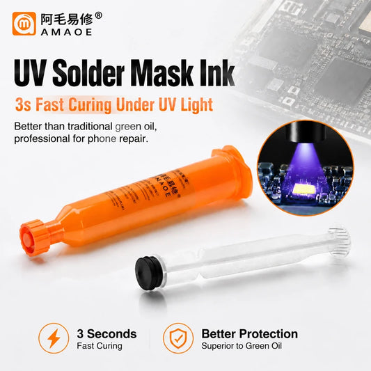 Mascarilla de soldadura UV AMAOE 3S-INK para reparación de PCB