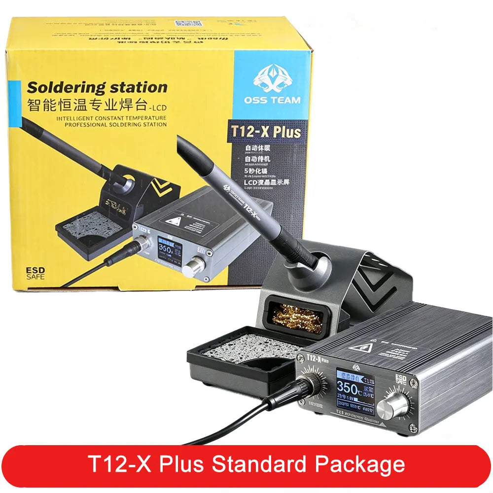 OSS T12-X PLUS Soldering Station Electronic Soldering Iron With T12 Tips For PCB Repair Phone Board Welding Repair Tools