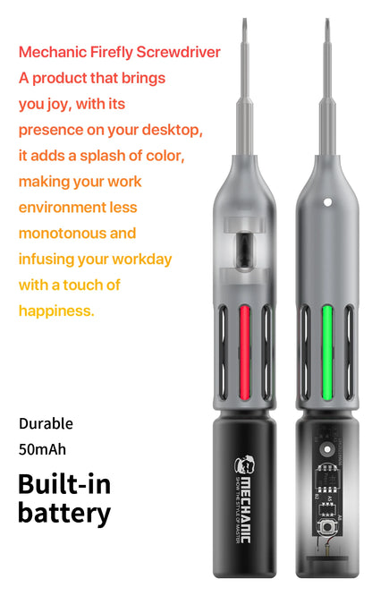 MECHANIC OFFICIAL Firefly Screwdriver YHC-4 Electric Screwdriver Kit with Charging Dock Magnetic S2 Steel Bits Repair Tools