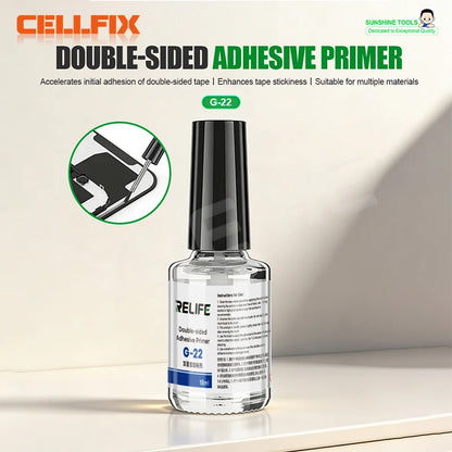 RELIFE G-22 18ml Double-sided Adhesive Primer Built-in Brush Threaded Mouth for Phone Frame Car Plastic Glass Repair