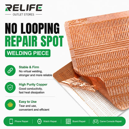 RELIFE RL-007GA Almohadilla de reparación de puntos de soldadura Pieza de soldadura de reparación rápida para teléfono Mantenimiento de cables puente Flywire
