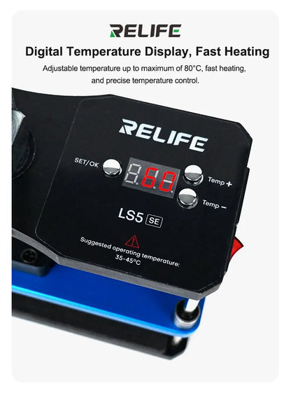 RELIFE LS5 SE Heating Press Platform Bidirectional Pressure LCD Screen Separator Tool Digital Temperature Control for Phone Repa