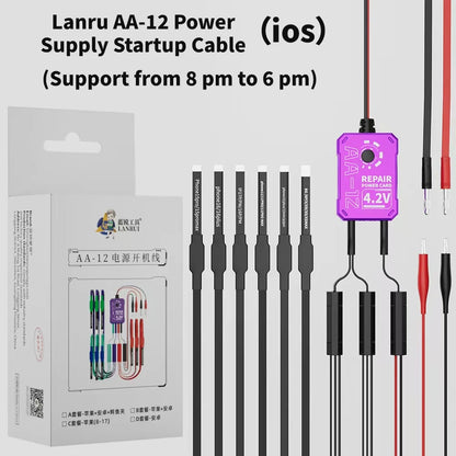 Lanrui AA-12 Power Supply Startup Cable,Android Phone iPhxne Series Supported Power Cable with Original Battery Connector Clip