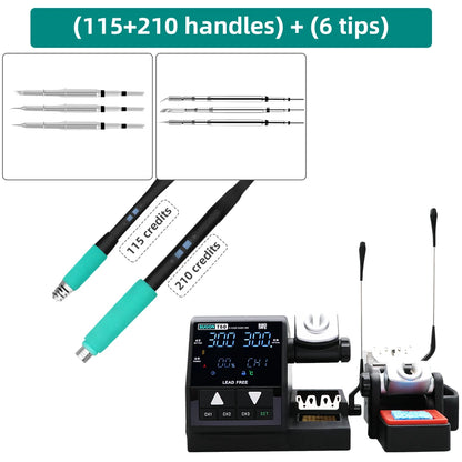 SUGON T60 Soldering Station Double Station Welding Rework Station Compatible with 115 210 245 Handle For BGA PCB Repair Tools