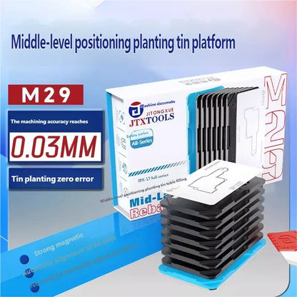 JTX M29 Juego de plataforma de plantado de estaño de posicionamiento de nivel medio para IP X~17PM JUEGO COMPLETO Fuerte succión magnética de juntas soldadas