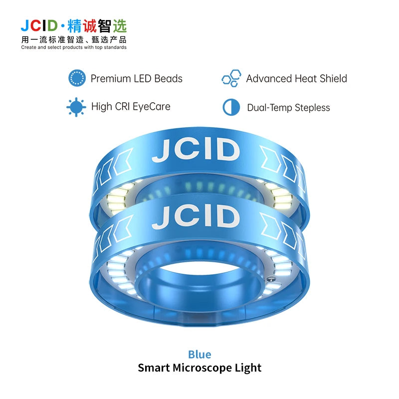 JCID Smart Microscope LED Ring Light Dual Adjustable Color Brightness For Phone Motherboard PCB Soldering Inspection Repair Tool