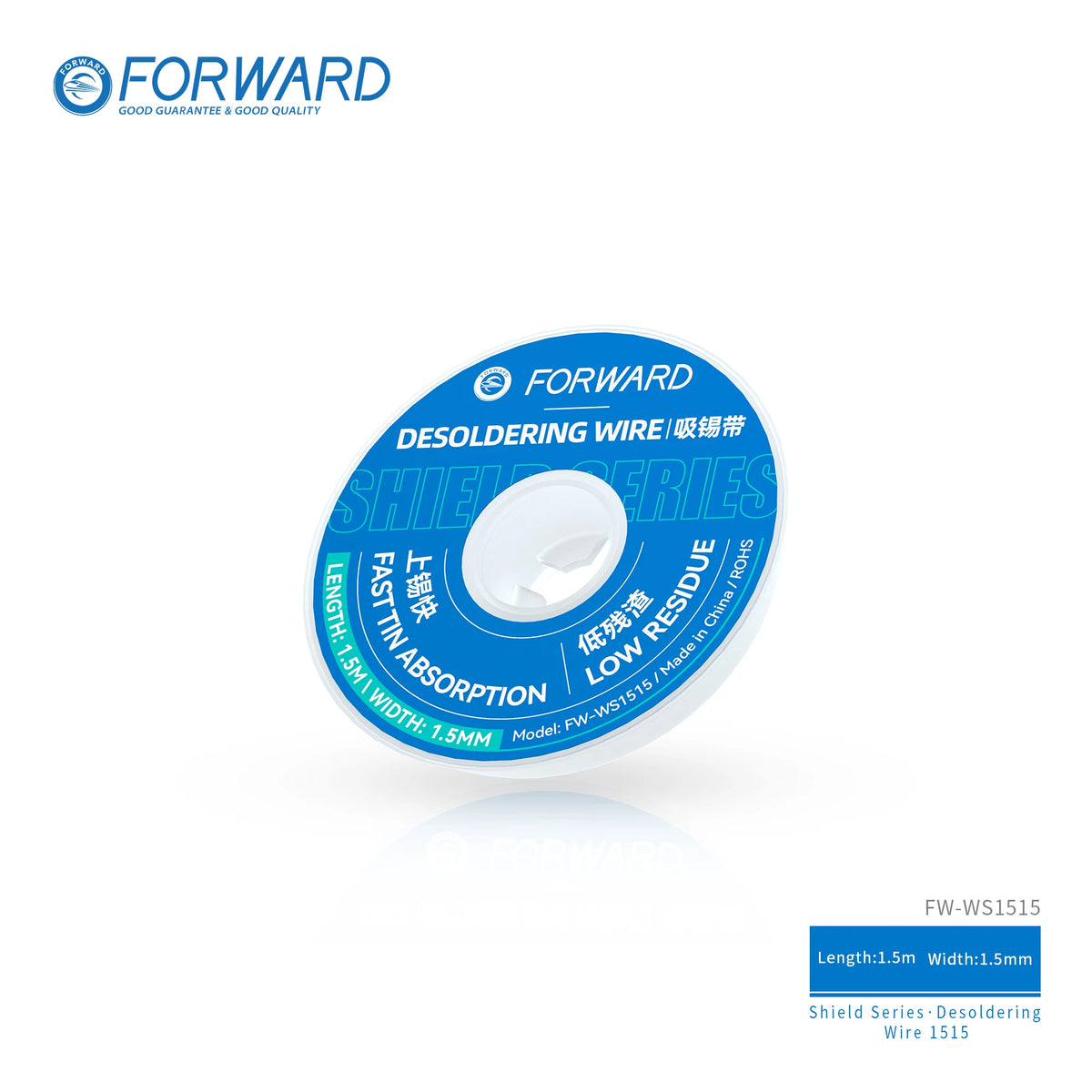 FORWARD FW-WS1515/2015/2515 Desoldering Wire 10Pc/Roll Low Residue for Mobile Phone BGA Soldering Wick Fast Tin Repair Tools kit