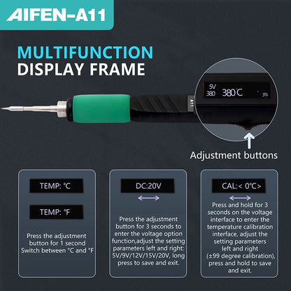AIFEN A11 USB Soldering Station Charging Soldering Iron Portable For Cell-Phone Repair Welding Tools Compatible C210 Handle