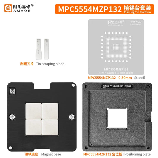 Kit de plataforma de reballing BGA magnética para ECU AMAOE TriCore TC1797 / TC1796 y MPC5554