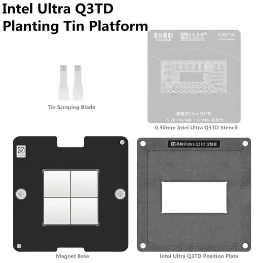 Kit de plataforma magnética de reballing BGA AMAOE para CPU Intel Core Ultra (0,30 mm)