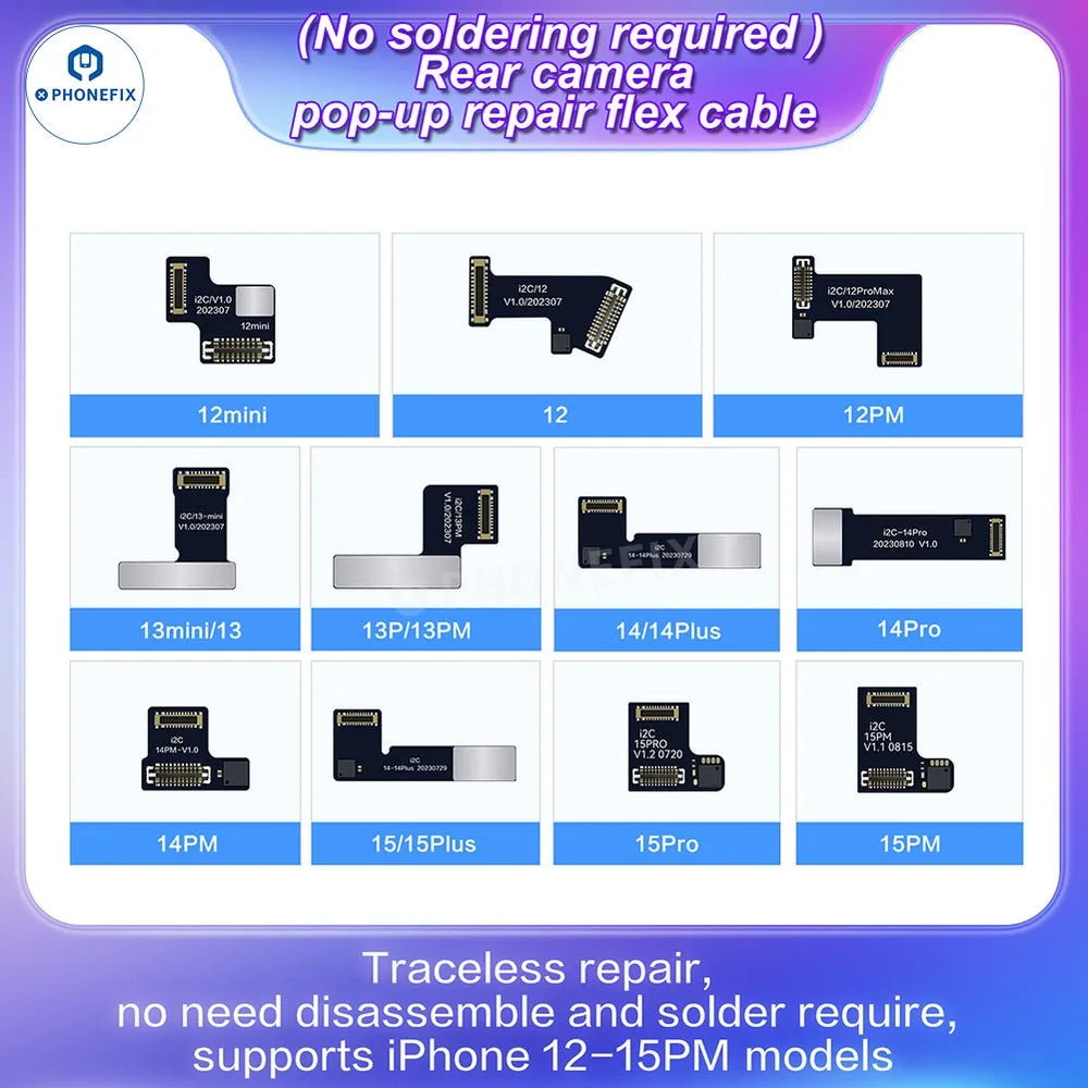 I2C A8S Camera Programmer, Tag-On Flex Cable and Adapter Options