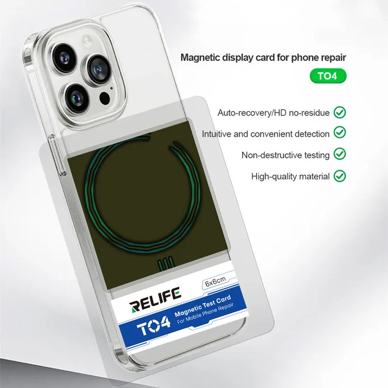 RELIFE TO4 Magnetic Card for Mobile Phone Repair Non-Destructive Testing Unlimited Charging Area Magnetic Visible Testing Tool