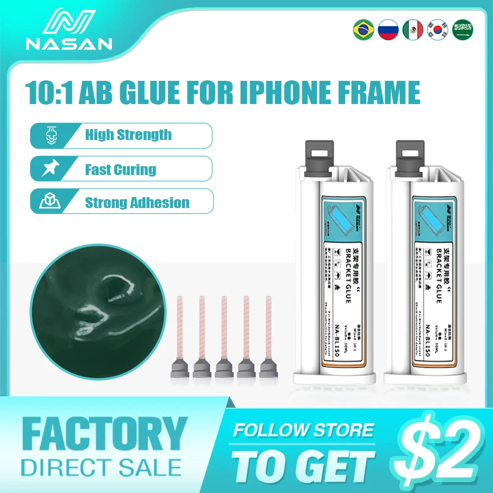NASAN 10:1 AB Adhesive for Phone Frame Bonding