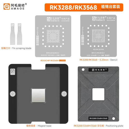 Plataforma magnética de reballing BGA AMAOE para RK3288/RK3568/RK3368H