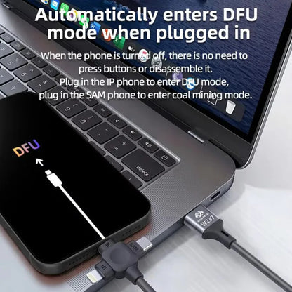 OSS W237 Data Recovery Engineering Cable One Click DFU Data One-click Restart Enter Recovery Mode 3-Head Design Phone Repair