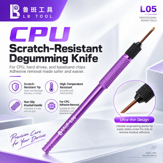 LUBAN L05 CPU Scratch-Resistant Degumming Knife for Cell Phone Repair CPU Hard Drive, Baseband Chip Adhesive Removal Tools