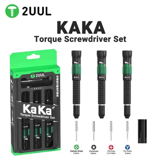 2uul KAKA Destornillador Destornillador de torque ajustable Herramienta de reparación de teléfonos móviles Cabezal desmontable tipo lote