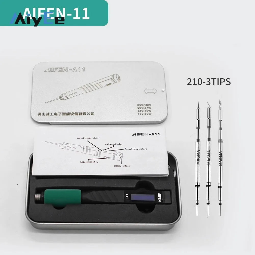 Soldering Iron Kit AIFEN-A11 AIFEN A11 Soldering Handle + 3pcs C210 Soldering Tips Used for Repair