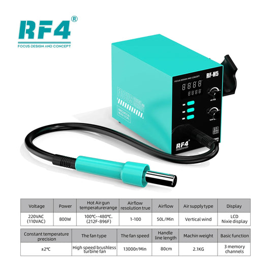 RF4 RF-H5 800W Hot Air Rework Station