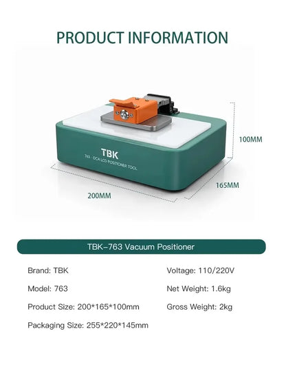 Posicionador de laminación al vacío para LCD y OCA TBK 763