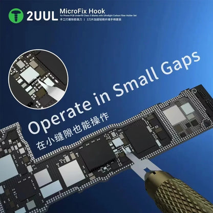 2UUL DA12 MicroFix Hook Blade Set for Mobile Phone Maintenance Motherboard PCB Degumming Chip Small Parts Disassembly Tool