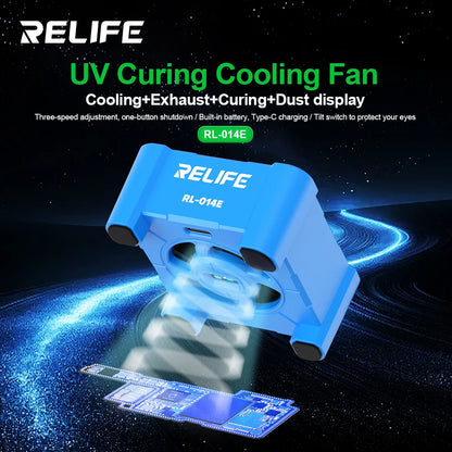 RELIFE RL-014E UV Lamp Curing Fan 6W | 3-Speed Smoke Exhaust Cooling for Mobile Phone Motherboard Repair