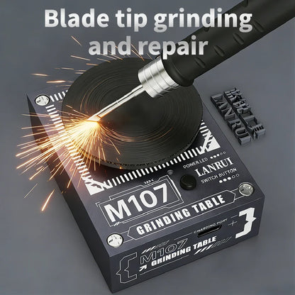 LANRUI M107 Multifunctional Disc Polishing/Grinding Machine for Tweezers Blade Test Probes Repair Tool Metal Wood Jade Grindin