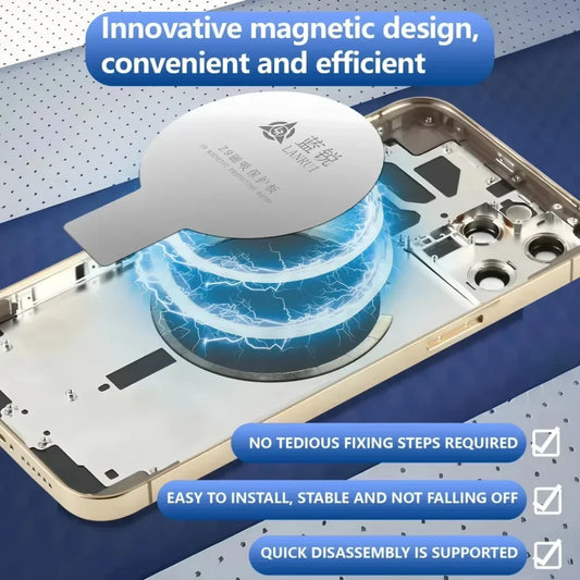 Placa magnética universal de protección para cristal trasero Lanrui z9 para la serie iPhone 11-16, protección para carga inalámbrica con imanes