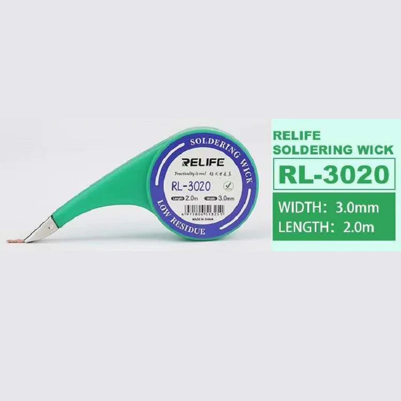 Relife Desoldering Braid Welding Solder Wick Wire No-Clean Low Residue Tin Repair Tool RL-1520 RL-2020 RL-2520 RL-3020 RL-3520