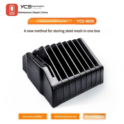 YCS YCS-W08 BGA Reballing Stencil Storage Box for Phone Motherboard Tin Planting Net Organizing Classifying Storage Box