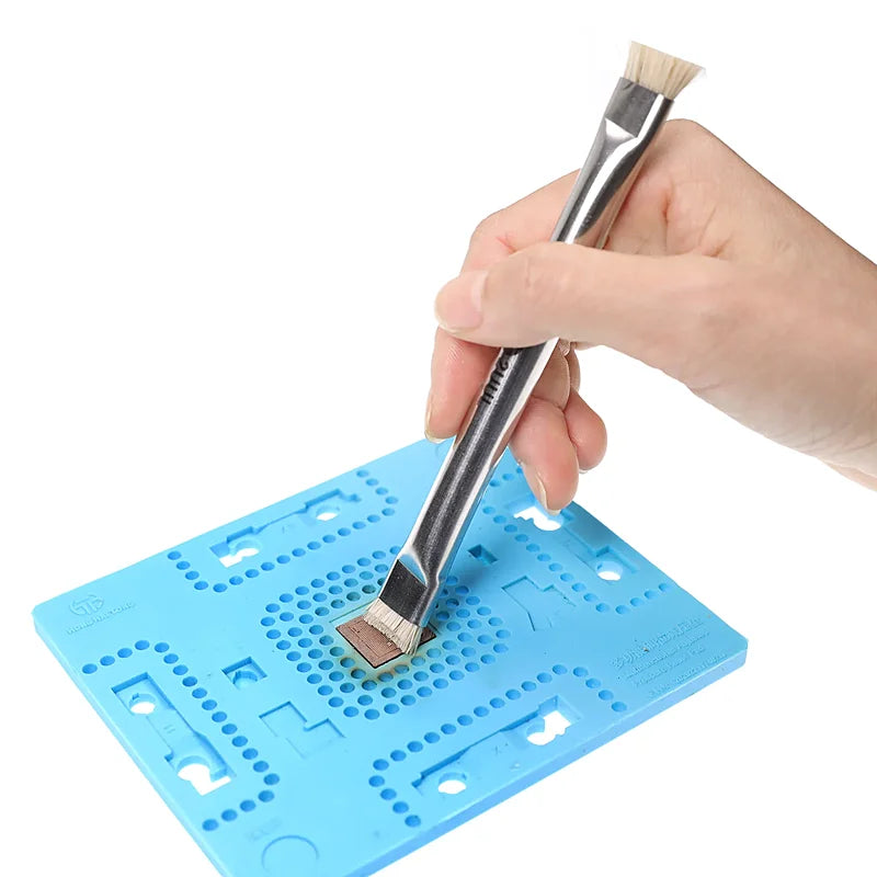 2UUL CL11 Dual Heads Bristle Brush for Mobile Phone Repair Anti Static PCB Chip IC Cleaning Hand Tools Dust Removal Brush