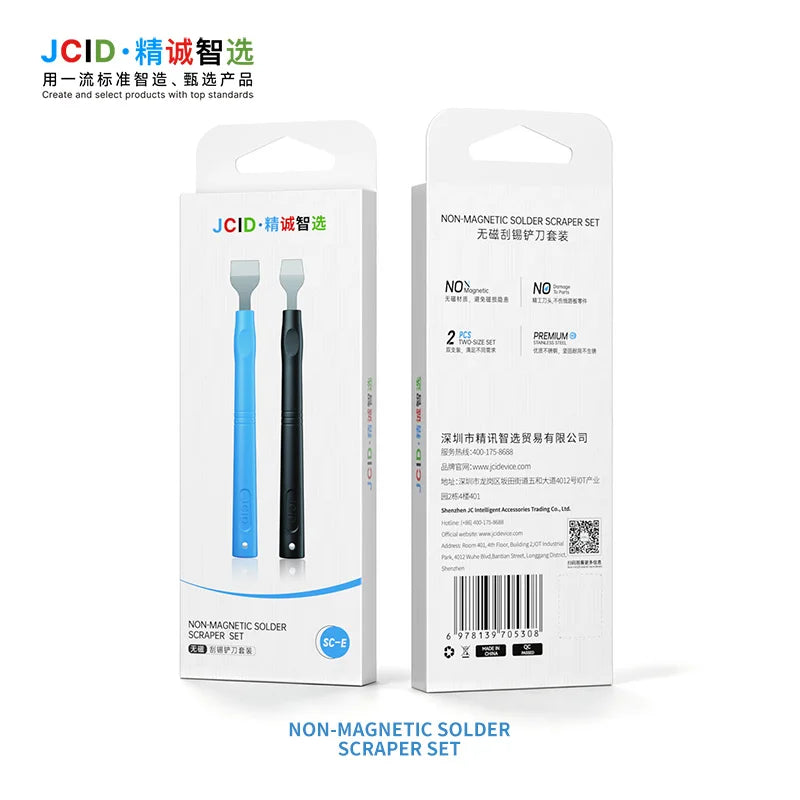 JCID SC-02 Precision Non-Magnetic Solder Scraper Tool Set for BGA Reballing & Phone Repair