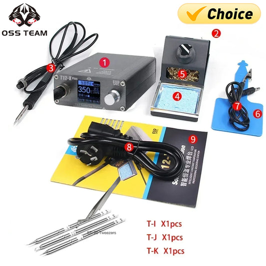 Estación de soldadura OSS T12-X PLUS Soldador electrónico con puntas T12 para herramientas de soldadura y reparación de placas de circuito impreso y placas de teléfonos móviles