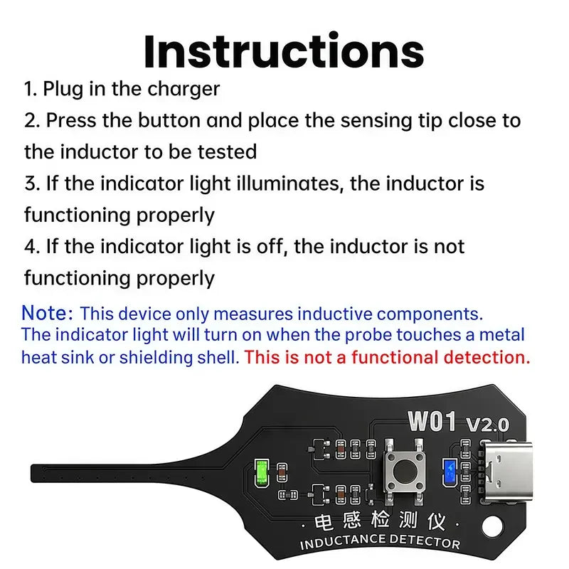OSS W01 V2.0 Inductance and Coil Tester for Phone Motherboards