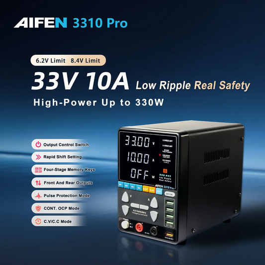 Fuente de alimentación AIFEN 3310PRO 33V/10A de alta potencia 330W, bajo rizado, protección de pulso, alta precisión y conmutación de CC ajustable