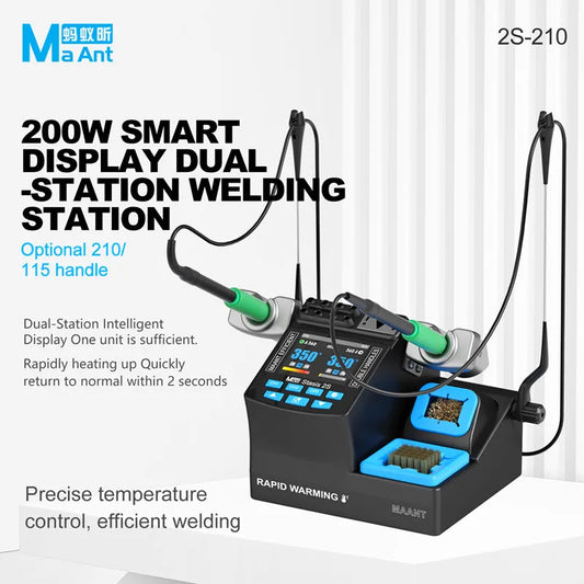 MAANT 2S-210 Estación de soldadura dual de 200 W con opciones de mango C115 / C210