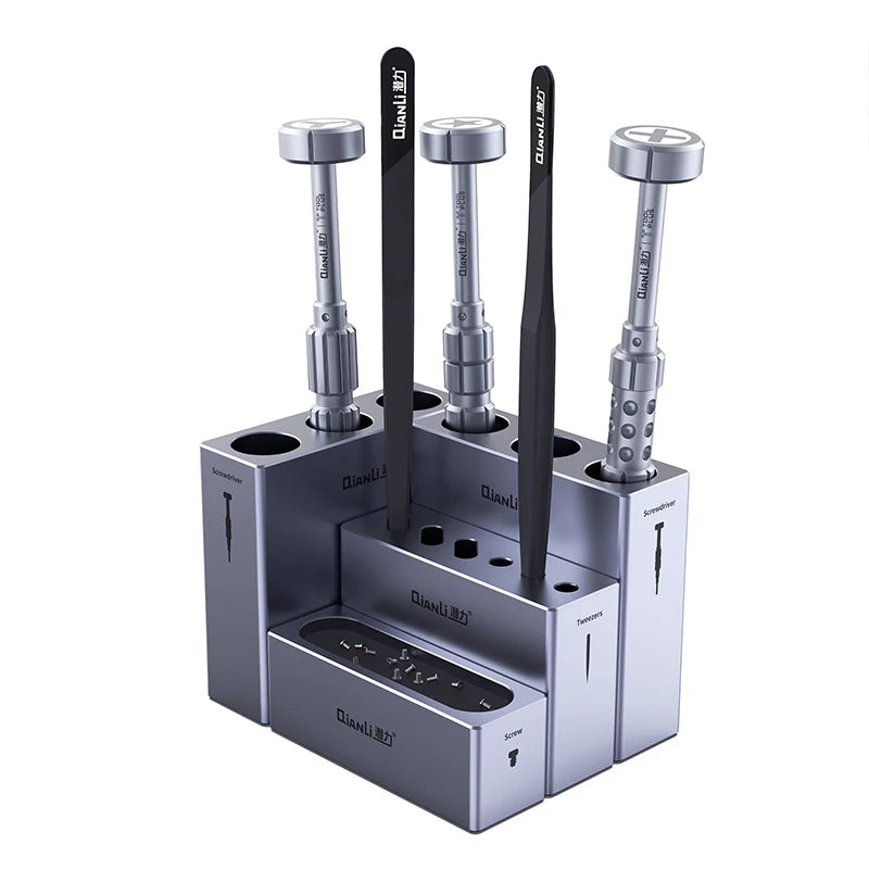 Organizador modular de almacenamiento QIANLI ICube de aleación de aluminio para herramientas, tornillos y piezas de reparación de teléfonos móviles