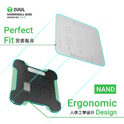 2UUL BH16 Magnetic Dual-Sided NAND Reballing Platform Set for IPhone Android EMMC Qualcomm Hisilicon NAND Flash Chip Repair Tool