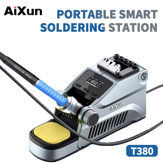 Estación de soldadura inteligente portátil AiXun T380 con conexión Bluetooth para soldadura y reparación de placas base y PCB