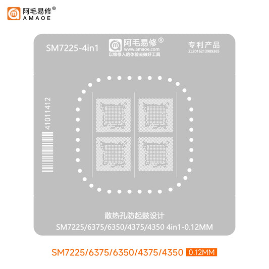 Plataforma de reballing BGA AMAOE Qualcomm Snapdragon SM7225 SM6375