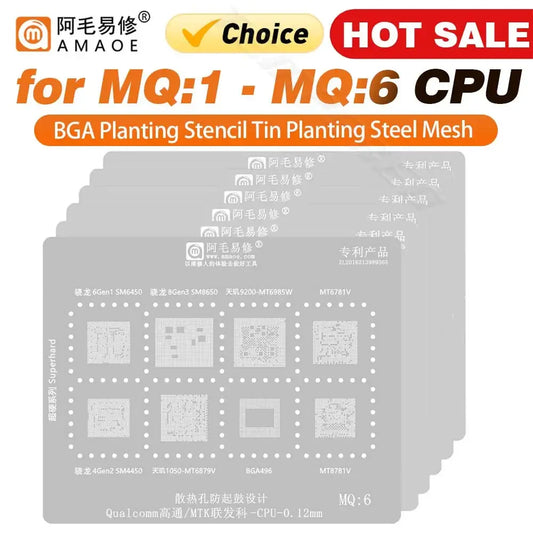 Plantilla de reballing BGA para CPU Qualcomm y MediaTek AMAOE MQ1-MQ6