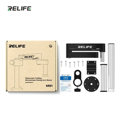 Soporte giratorio de 360° para microscopio RELIFE MS1 | Soporte de pared plegable con brazo oscilante para microscopios y herramientas de laboratorio