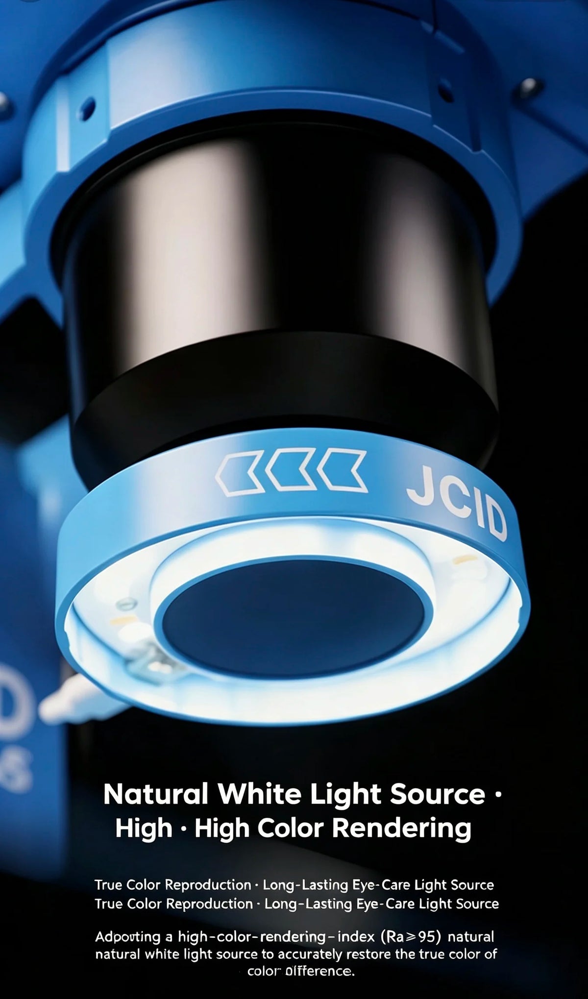 JCID Microscope Light Source – Featuring a Dual-Color (Warm/Cool) Eye-Protection Spotlight.